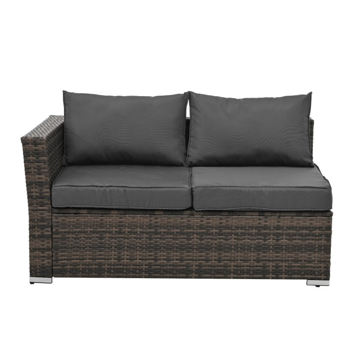 4-Piece PE Wicker Patio Furniture Set with Tempered Glass Coffee Table – Outdoor Conversation Set