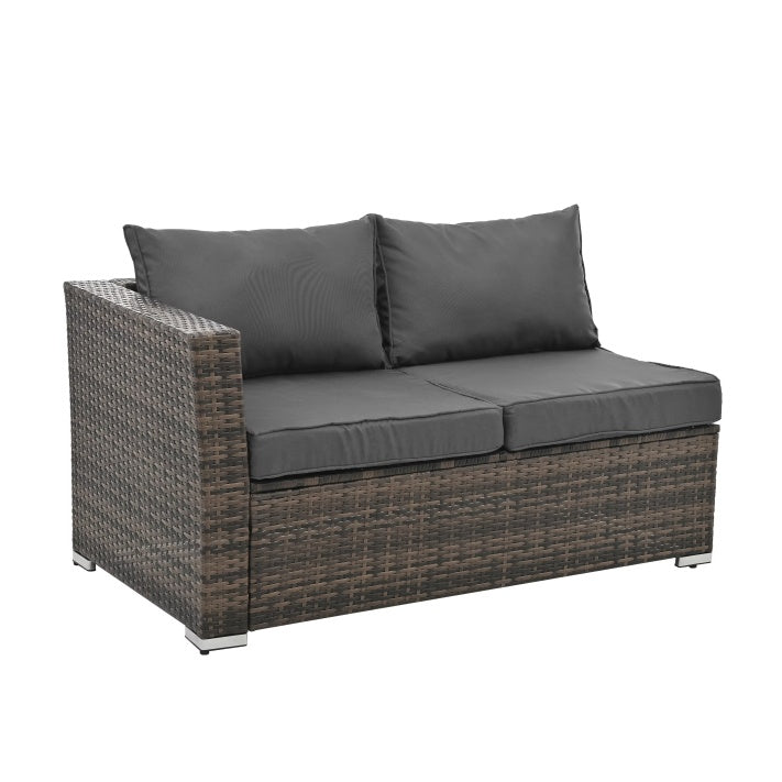 4-Piece PE Wicker Patio Furniture Set with Tempered Glass Coffee Table – Outdoor Conversation Set